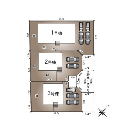 宇土市栗崎町第1₋3棟(3号棟)の区画図|配置図（3号棟）