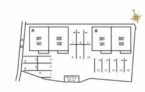 カトルフィーユ迫間　Ａの区画図
