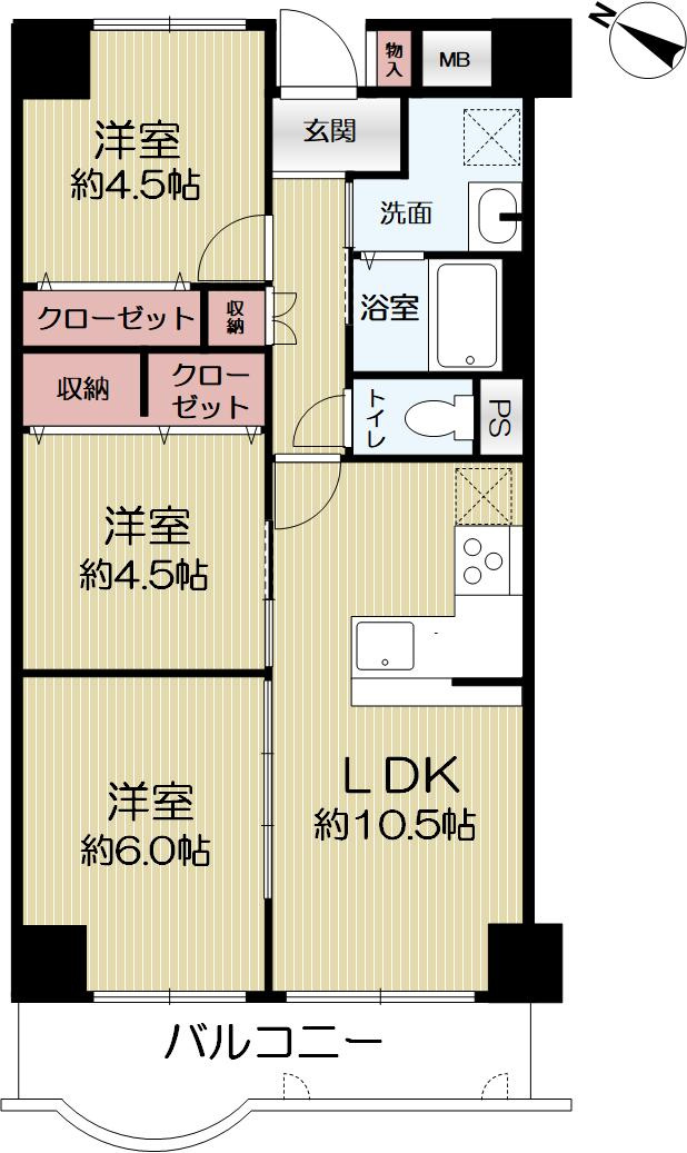 朝日プラザ長堀西の間取り