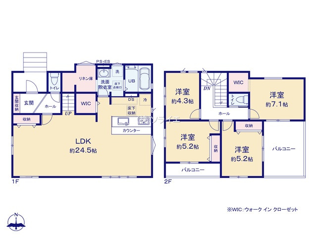 狭山市柏原11期　新築戸建ての間取り