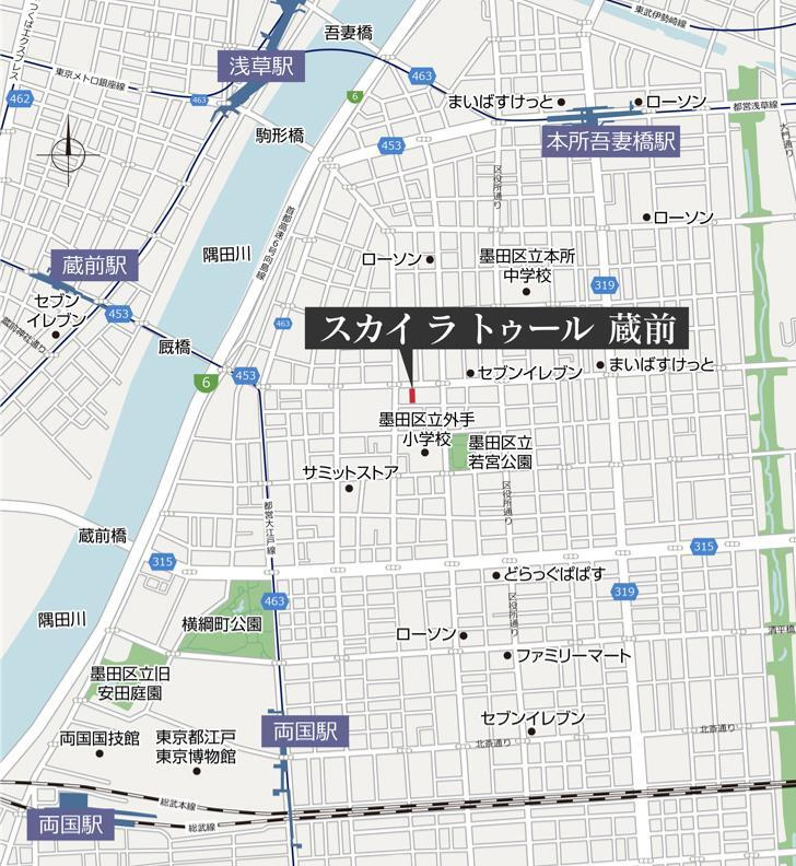 スカイ ラ トゥール蔵前の地図|周辺地図