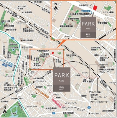 【地図】 | パークアクシス駒込ＨＩＬＬＴＯＰ
