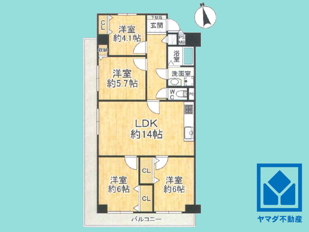 伏見日光ハイツ2号棟の間取り
