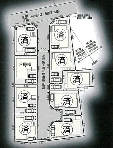 仲介手数料無料　LiveleGarden.S　久米川町3丁目第　全9棟　　の区画図