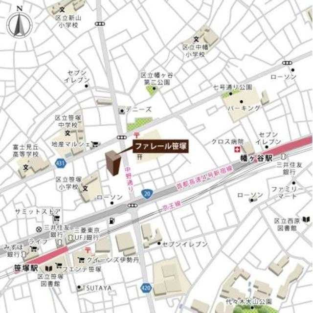 ファレール笹塚の地図