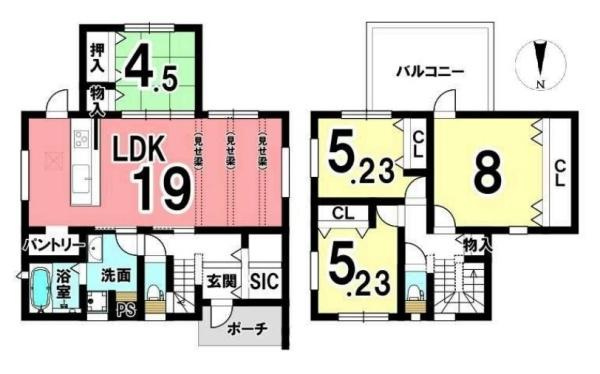 葛城市笛堂 １号地 ／新築一戸建の間取り