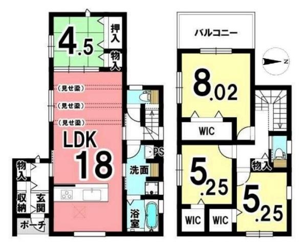 葛城市笛堂 ３号地 ／新築一戸建の間取り