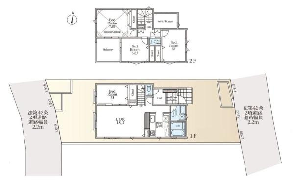 逗子市沼間２丁目の新築一戸建の間取り