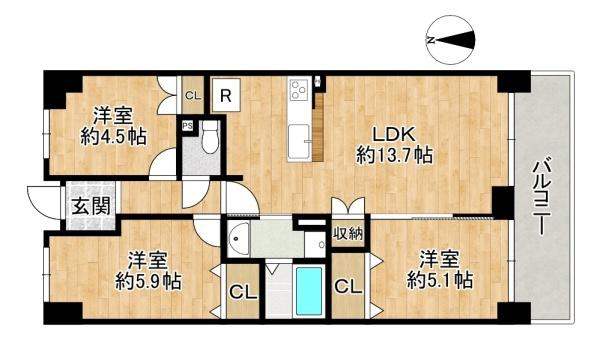 【間取り】 | アメリア5番館　中古マンション