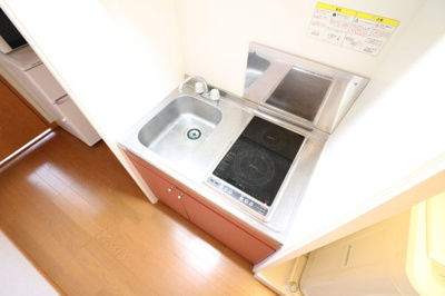 【キッチン】 | レオパレス眺湖Ⅰ | ２口コンロ付きラジエントヒータを設置