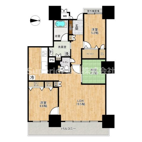 大津市皇子が丘２丁目の中古マンションの間取り