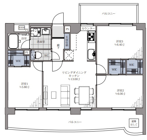 【間取り】 | ダイアパレス大名ガーデン☆仲介手数料無料☆
