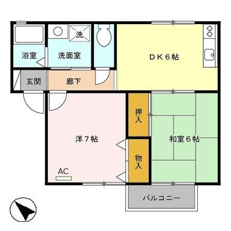 ブルースカイ　Aの間取り