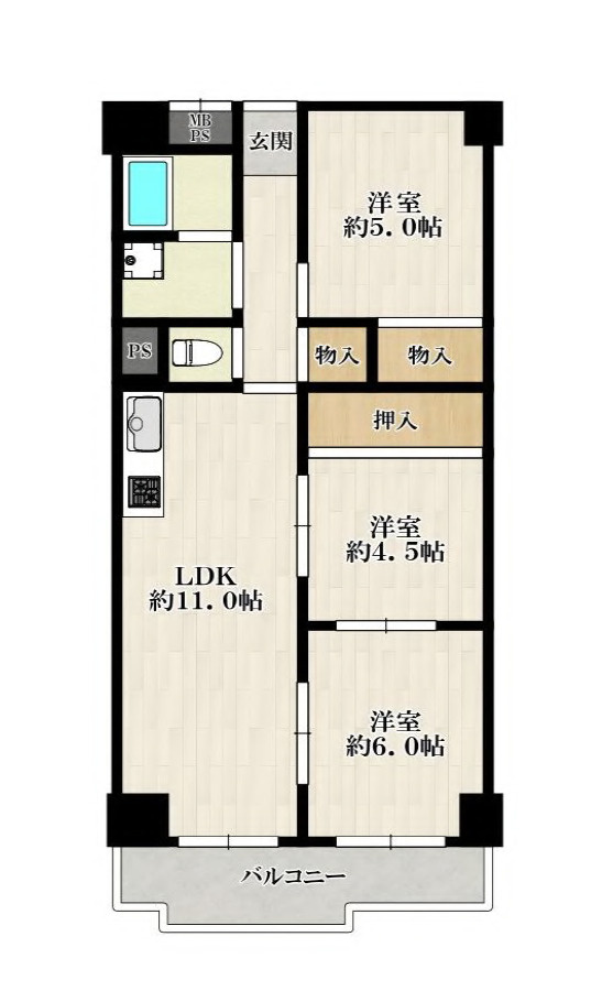 明石ダイヤハイツの間取り