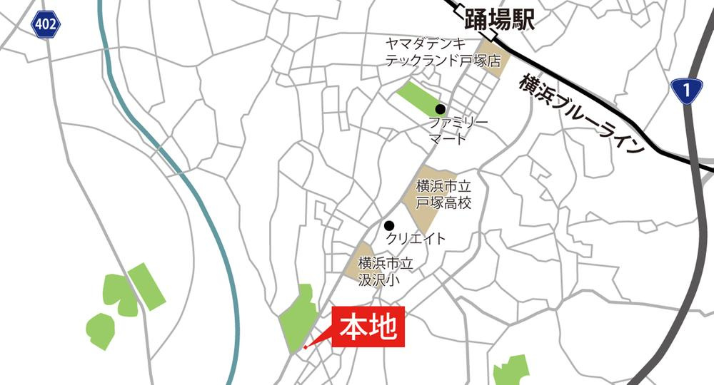 戸塚区汲沢4丁目 土地 2980万円の地図