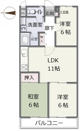 オクトピア中原の間取り