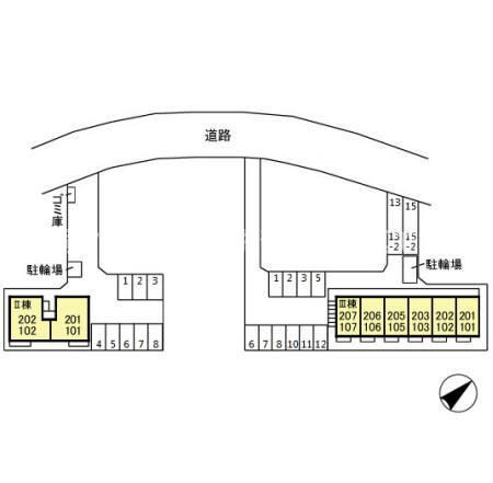タウンコートくろい駅東 Ⅲの区画図