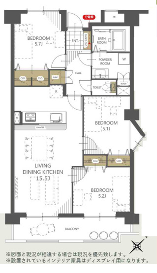 【間取り】 | コスモテール吉塚 | 9階南東向き3LDK◆ペット飼育可(細則有)◆トランクルーム有(月額270円)