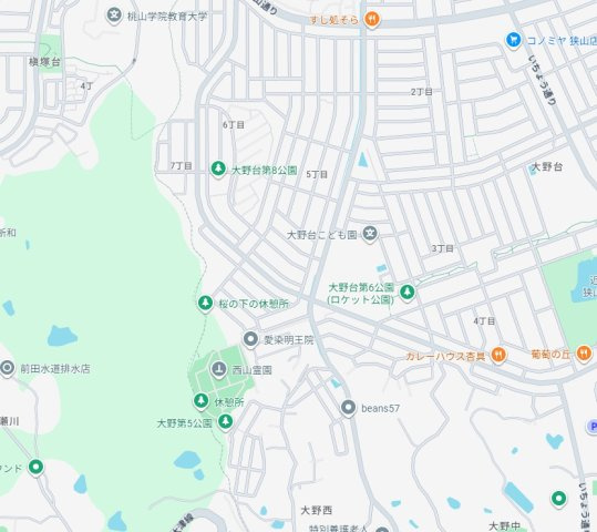 大阪狭山市大野台　第7期　新築一戸建ての地図
