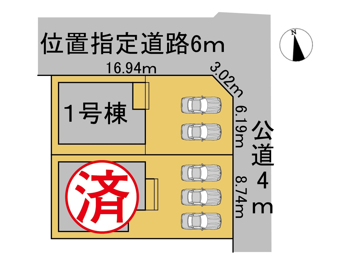 リーブルガーデン　岐阜市南蝉１丁目第１　全２区画分譲の区画図|■区画図
■YAMADA電機の　ヤマダ不動産　株式会社リライフ　
いつでもお問合わせ下さい。