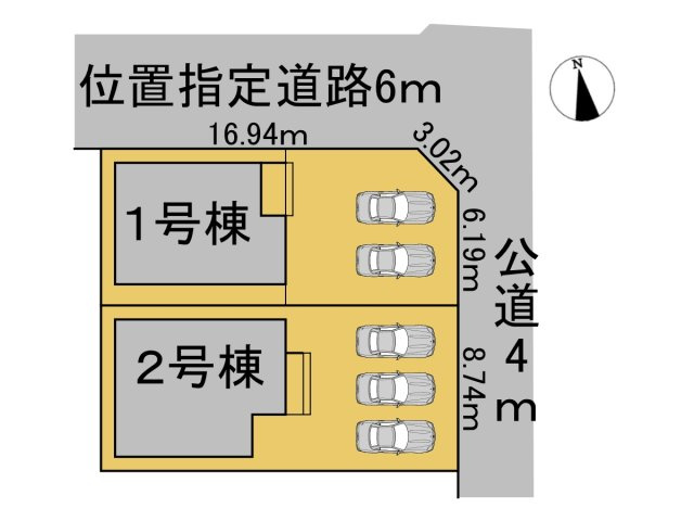 【商談中】リーブルガーデン　岐阜市南蝉１丁目第１　全２区画分譲の区画図|■区画図
■YAMADA電機の　ヤマダ不動産　株式会社リライフ　
いつでもお問合わせ下さい。
