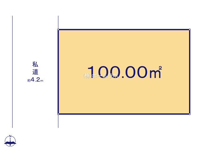 【土地】鶴ヶ島市脚折建築条件無し売地の土地図