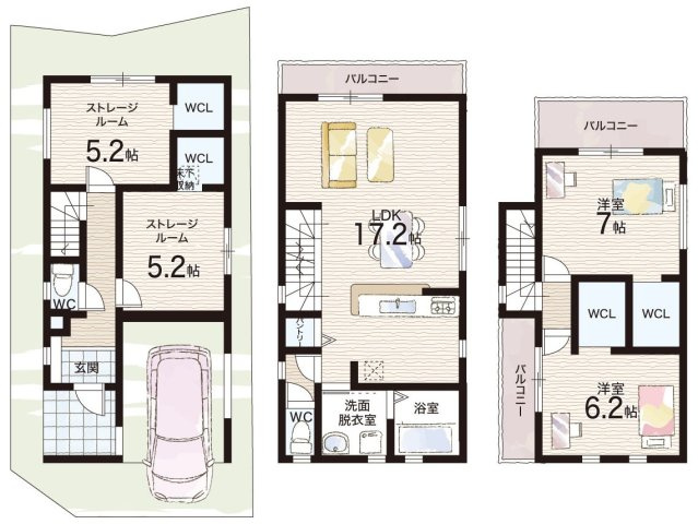 和泉市富秋町　第2期　新築一戸建ての間取り|1区画
