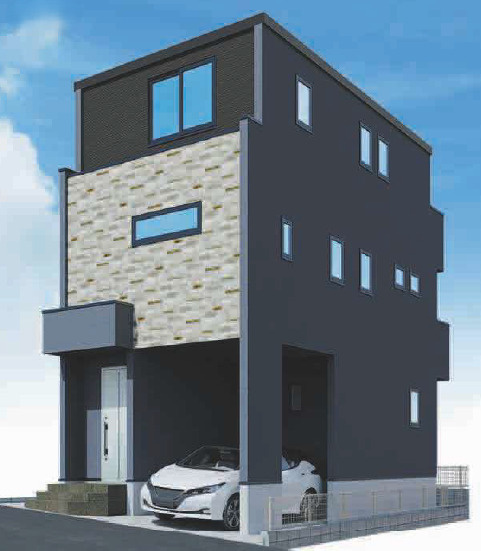 和光市南1丁目　三方角地×二方道路　開放的なロケーション　限定2棟の外観パース|2号棟