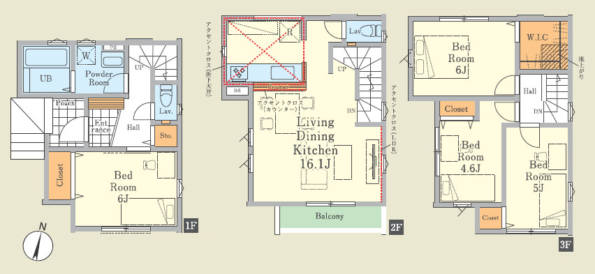 和光市南1丁目　三方角地×二方道路　開放的なロケーション　限定2棟の間取り|1号棟　4LDK+WIC+カースペース　敷地面積 67.28ｍ2　建物面積 95.63ｍ2