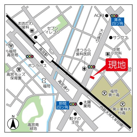 福岡市南区玉川町の賃貸マンションの地図