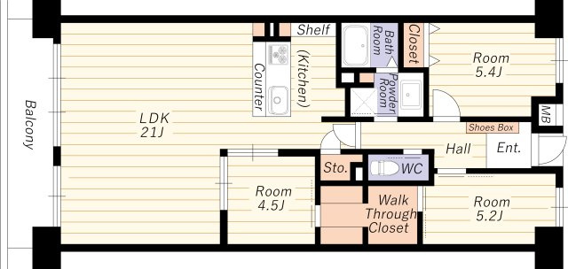 【間取り】 | ファミール北大阪パークサイド | 上層階・陽当り通風眺望良好・令和７年１２月室内全面リフォーム済