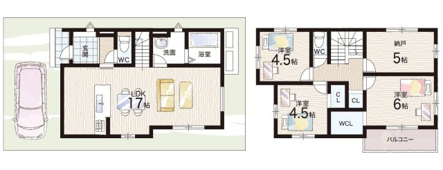 堺市東区北野田　第2期　新築一戸建ての間取り