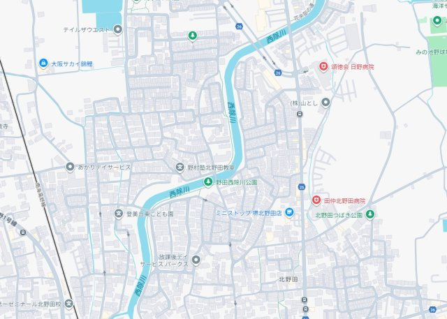 堺市東区北野田　第2期　新築一戸建ての地図