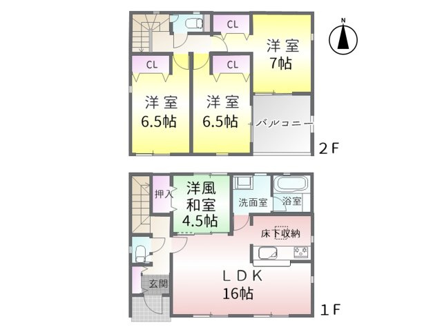 北区楠第11(全3棟)の間取り