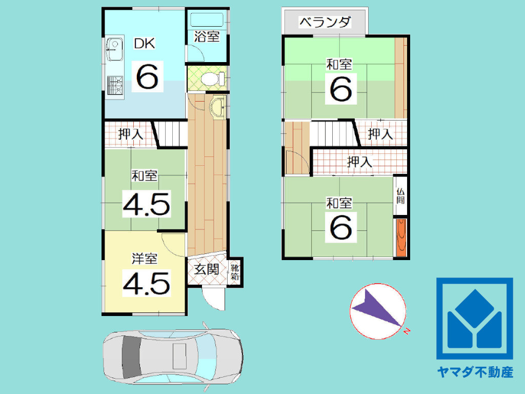 京田辺市田辺狐川の間取り