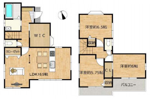 さいたま市西区指扇　中古一戸建ての間取り