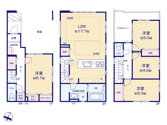 《仲介手数料無料》浦和区針ヶ谷１丁目14新築一戸建てKEIAI GRACEの間取り