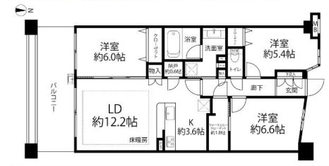 ＢＥＬＩＳＴＡ溝の口の間取り
