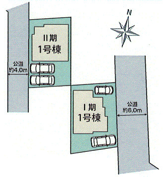 福生市福生　新築戸建全2棟の区画図