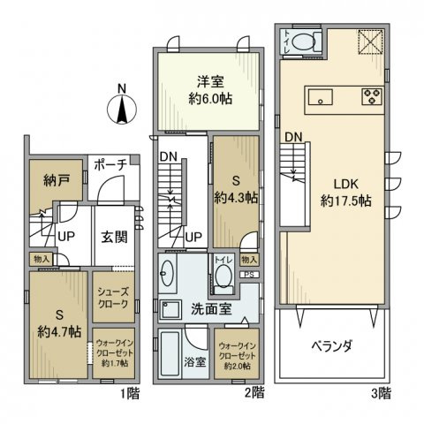上丸子天神町戸建の間取り