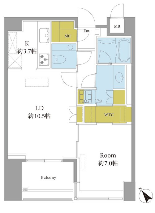 こちらは現在の間取りとなります。（1SLDKに変更予定）