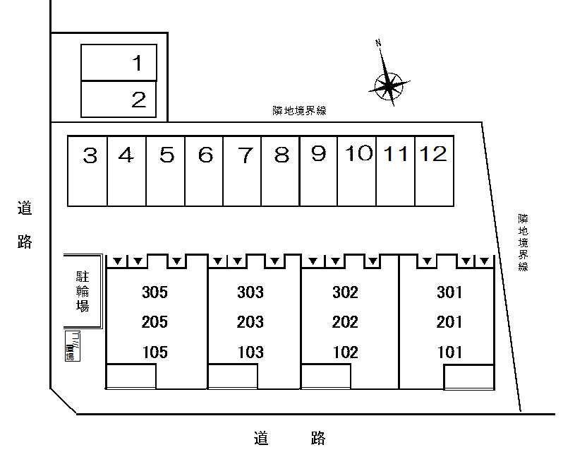 フィオーレ３０２の区画図