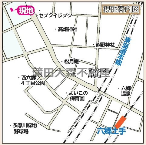 シャンテ西六郷の地図
