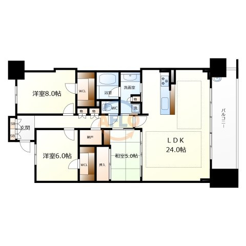 なんばセントラルプラザリバーガーデンの間取り|なんばセントラルプラザリバーガーデン　間取り