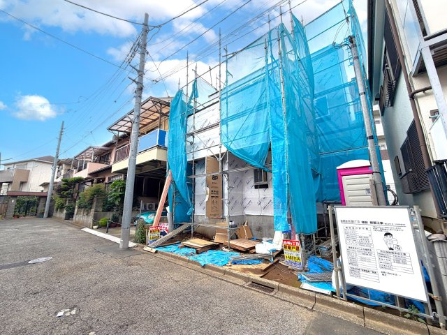 板橋区赤塚6丁目　南道路×整形地　新築戸建限定1棟の前面道路含む現地写真