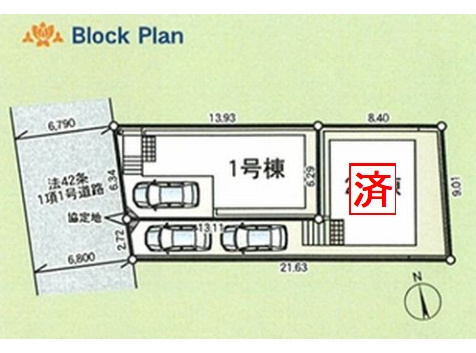 【区画図】 | 【仲介手数料０円】茅ヶ崎市南湖第18　新築一戸建て　1号棟　全2棟 | 茅ヶ崎市南湖第18　新築一戸建て　全2棟