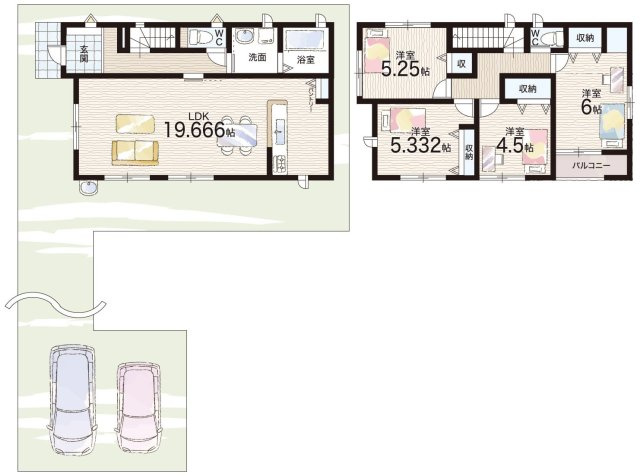 木津川市城山台　新築一戸建ての間取り|13号地