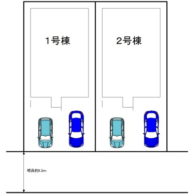 【区画図】 | 大野台５丁目　新築分譲住宅　全２区画 | 【令和８年２月完成予定！全２区画】土地約３４．５５坪～約３６．０３坪！ゆとりある敷地でのびのび新生活始めませんか♪