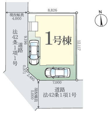 船橋市前原西８丁目１期の区画図