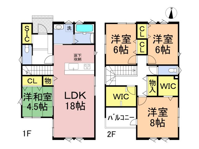 タマタウン　各務原市鵜沼朝日町Ⅱ　全2区画分譲の間取り|■2号棟　■ヤマダ不動産　株式会社リライフ　
■夢のマイホーム購入をフルサポートします！